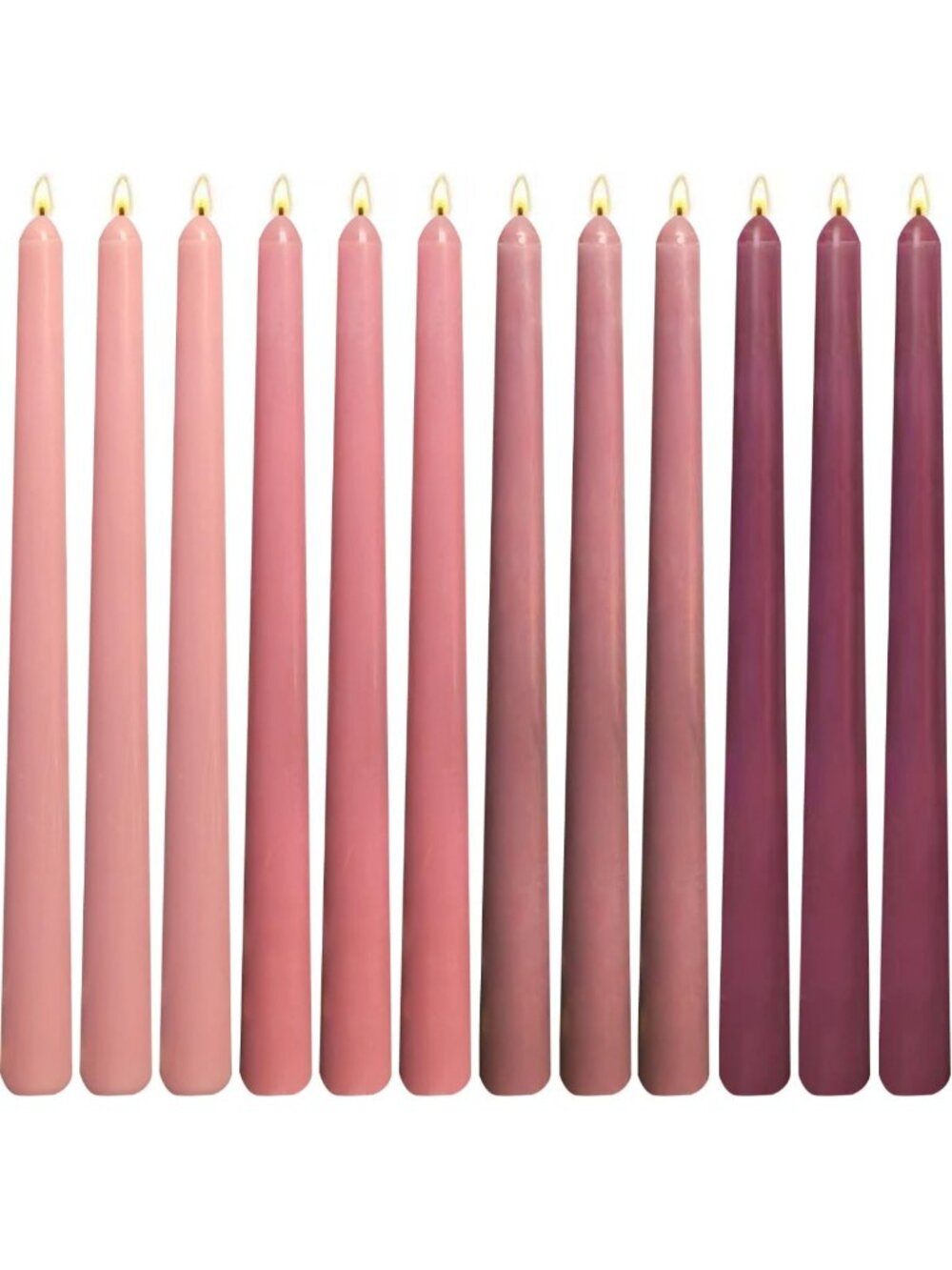 Elegant Gradient Dusty Rose Taper Candles | Perfect for Dinner Parties & Home